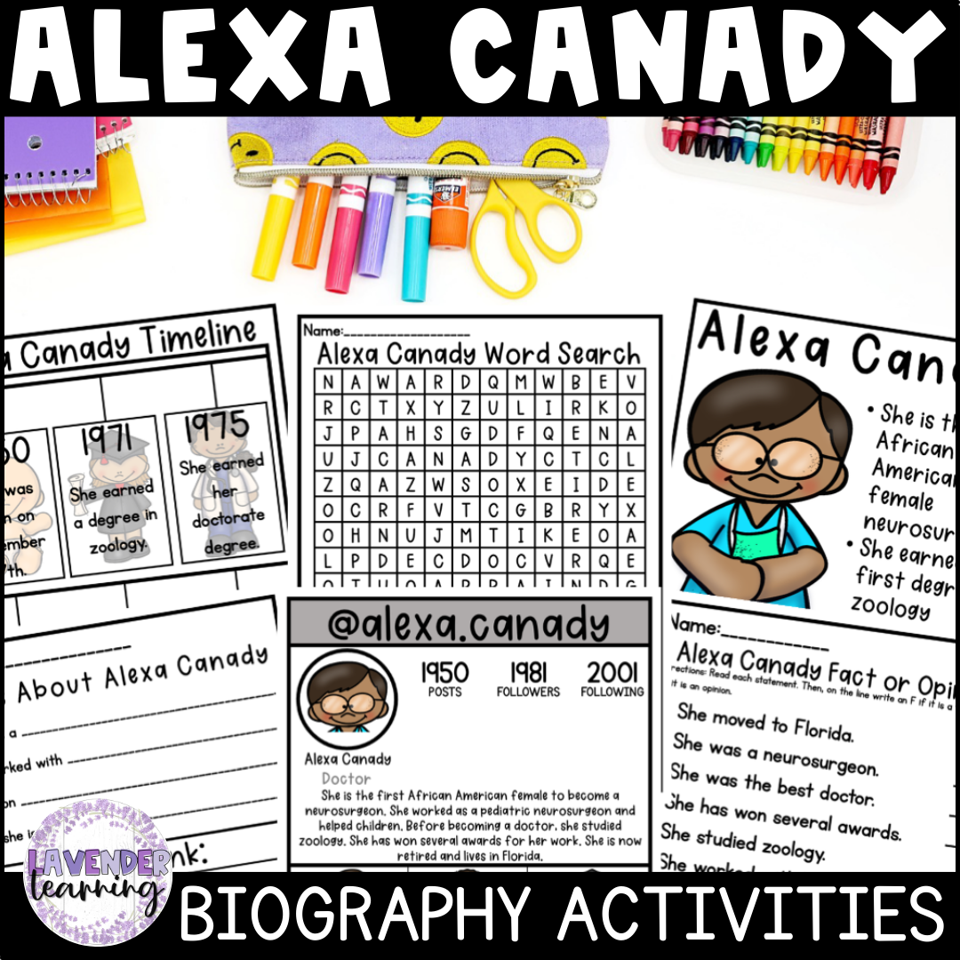 Alexa Canady Biography Activities - Women's History Month - Black History Month