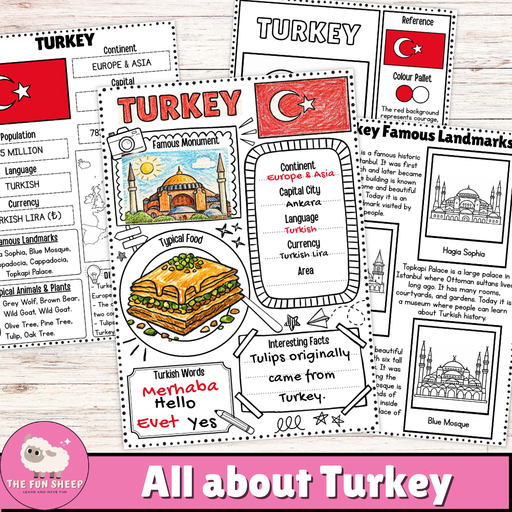 All about Turkey Country Study Research Project Geography & Culture Pack