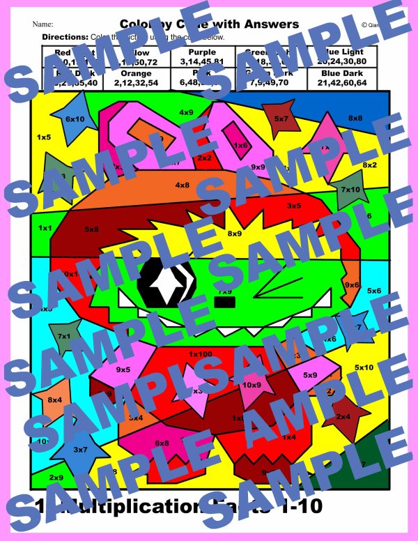 Lububu Math Worksheet Labubu Color by Code: Multiplication Facts 1-10 | Made By Teachers