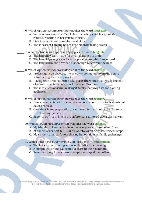 Great Gatsby Chapter 2 Vocabulary Activities | Crossword Puzzle | Word ...