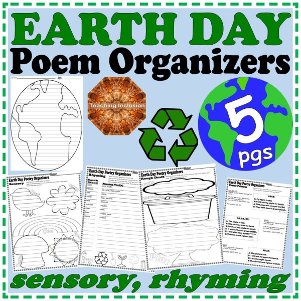 Earth Day Poem Graphic Organizers Writing Template Rhyming Poetry ...
