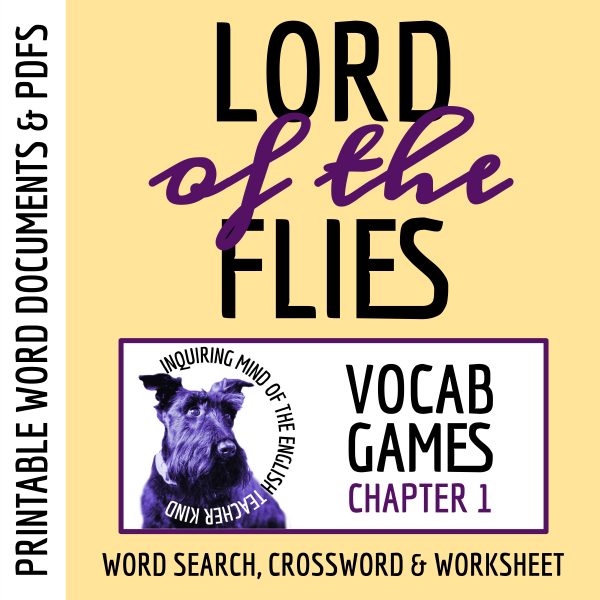 Lord of the Flies Chapter 1 Vocabulary Games | Crossword Puzzle | Word ...