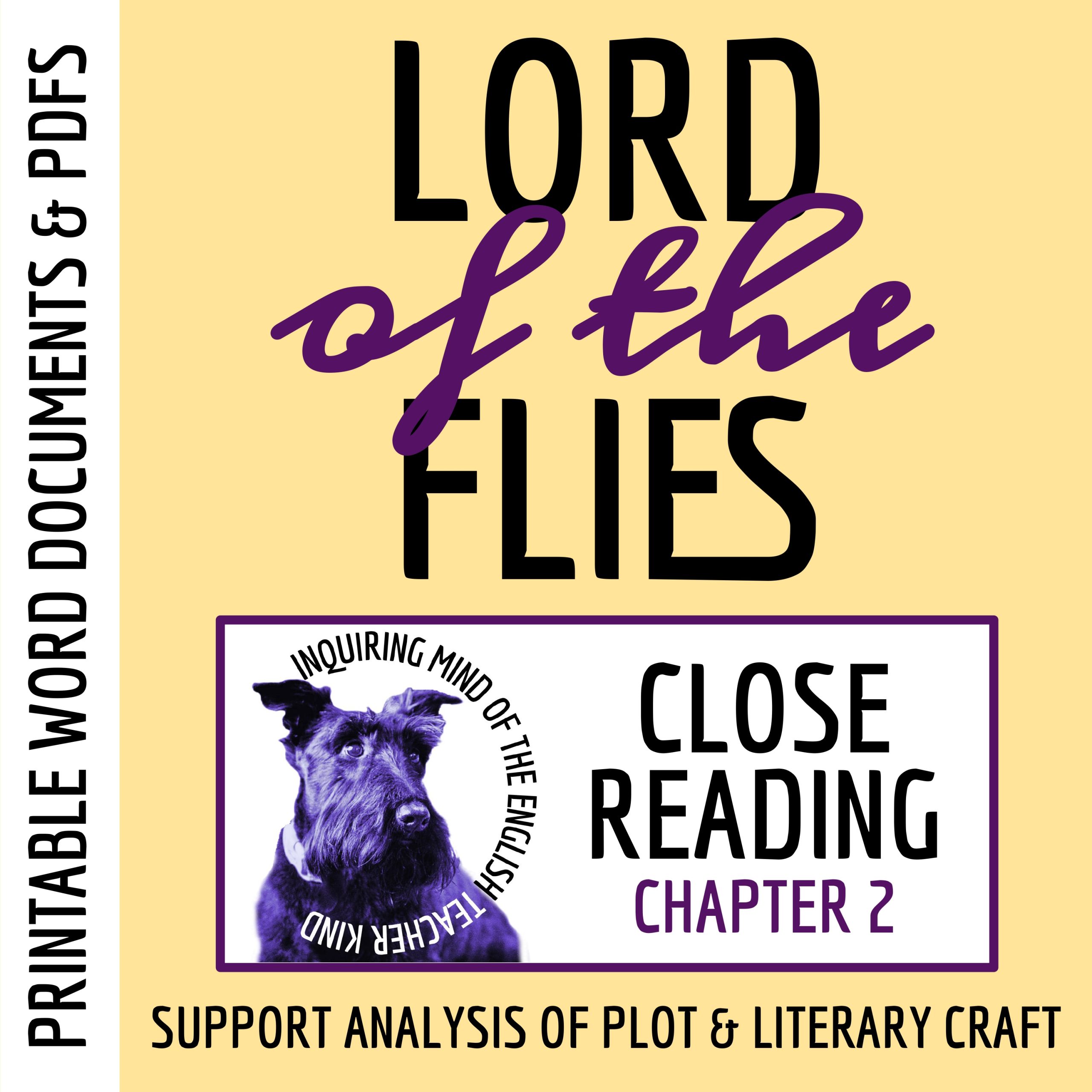 Lord of the Flies Chapter 2 Analysis Worksheet | Dystopian Young Adult Fiction Activity
