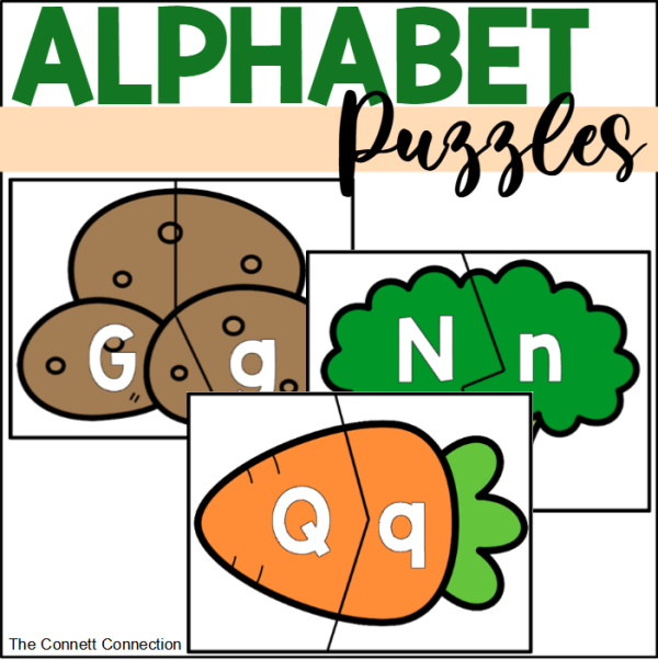 Vegetable Alphabet and Number Flash Cards and Puzzles | Made By Teachers