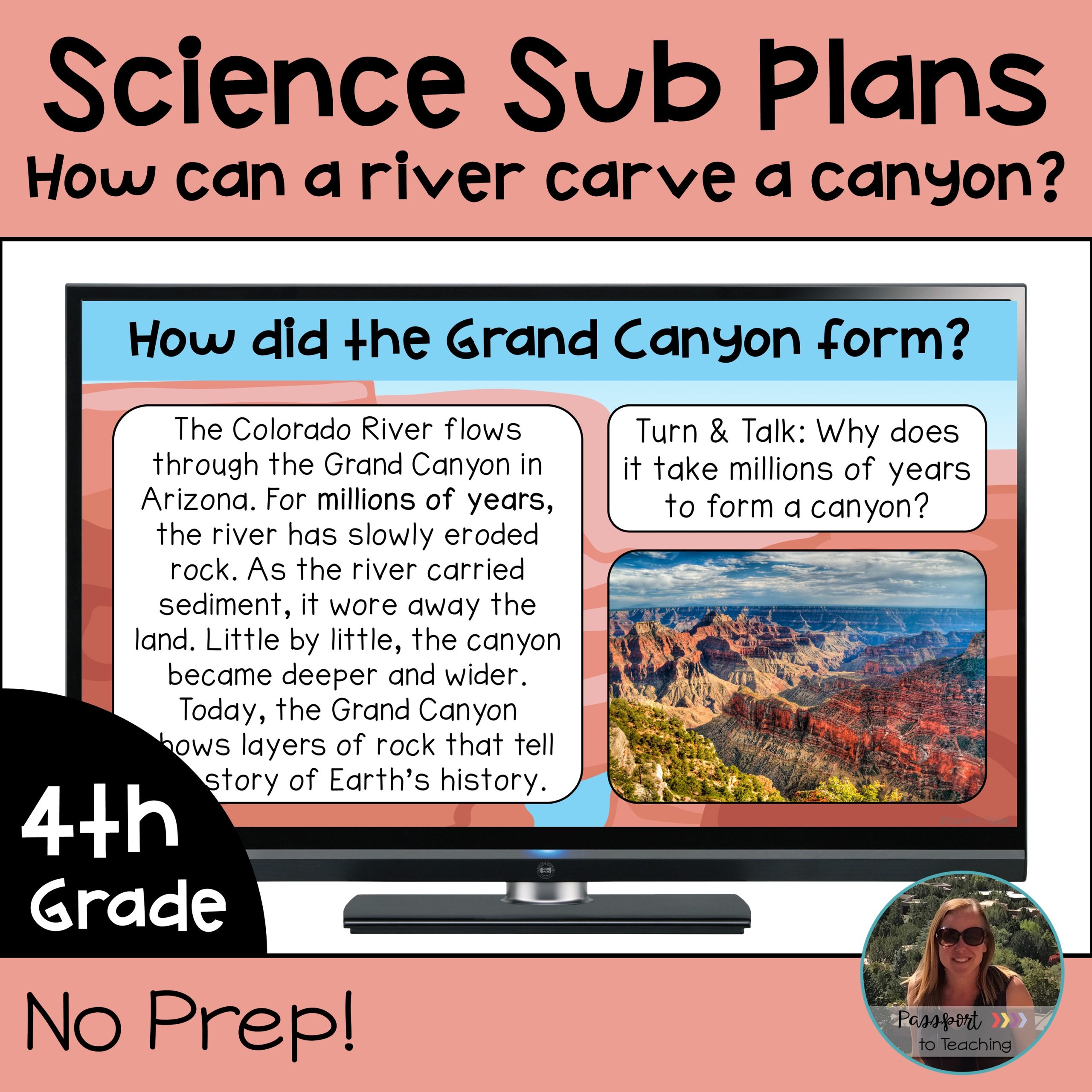 No Prep 4th Grade Science Sub Plans - Erosion & Weathering - NGSS Aligned