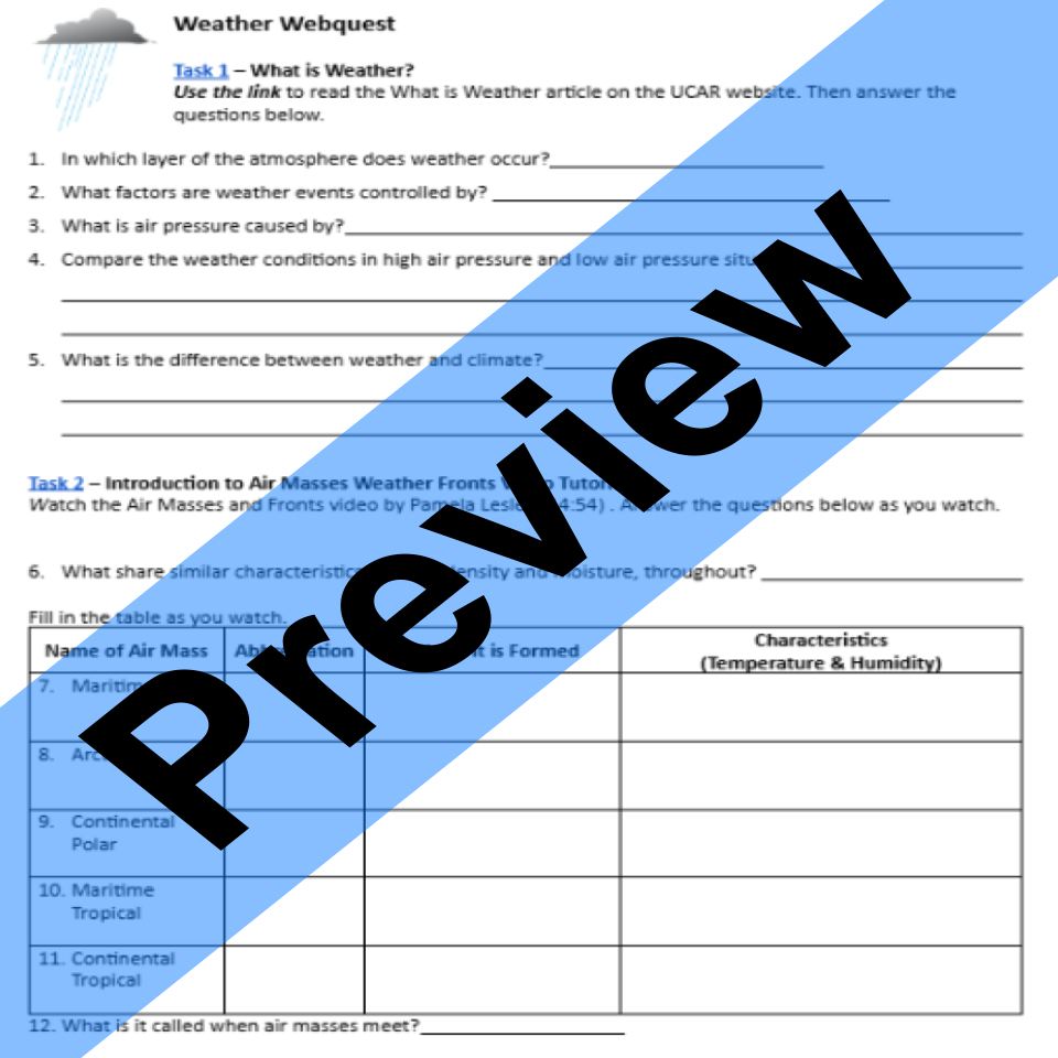 Weather Webquest
