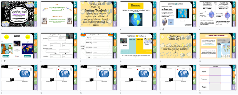 Weather and Climate Interactive Notebook / Google Slides Activity ...