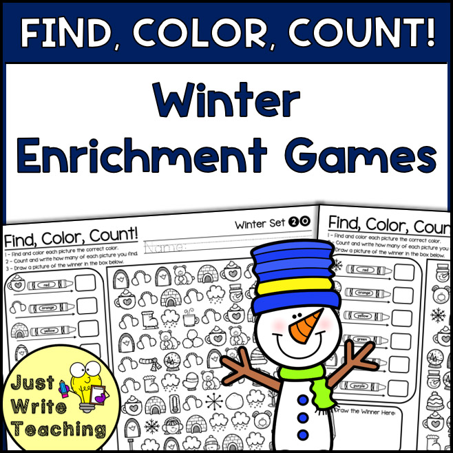Find, Color, Count! - Winter Season Enrichment Games
