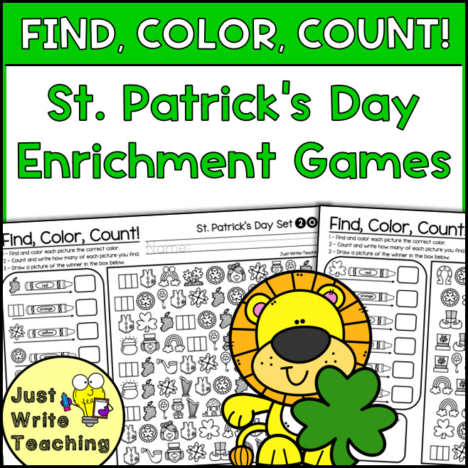 Find, Color, Count! - St. Patrick's Day Enrichment Games