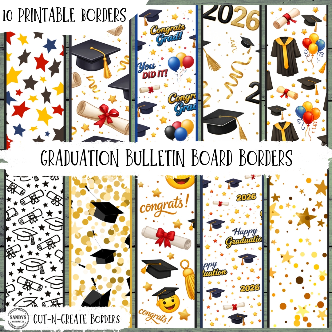 Graduation Buletin Board Borders, End of Year Classroom Decor