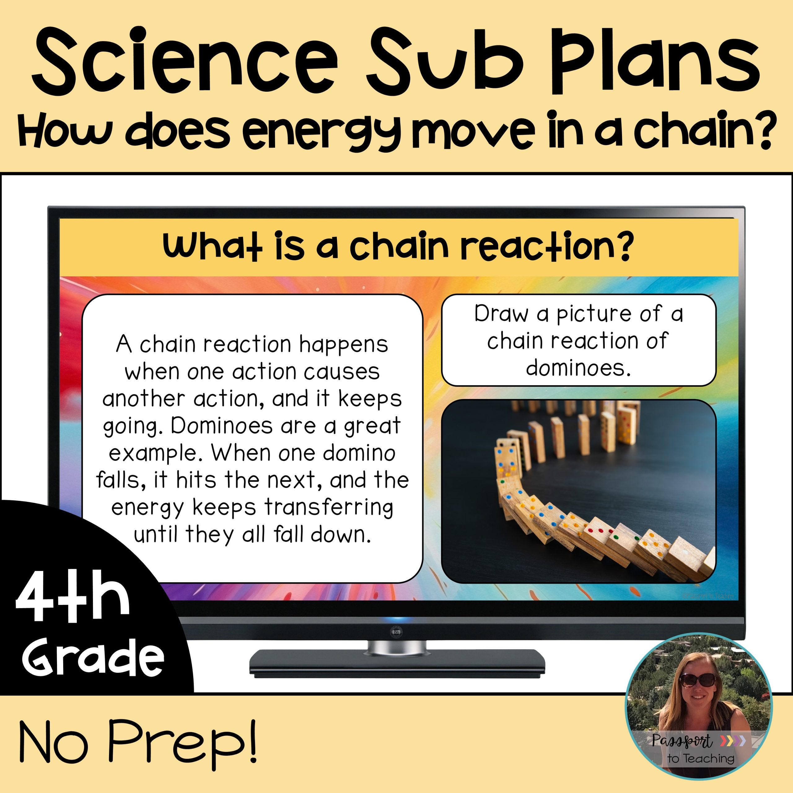 No Prep 4th Grade Science Sub Plans - Energy Transfer - NGSS Aligned