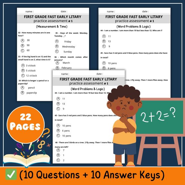 FL FAST RENAISSANCE Star Math Practice Assessment #1 | Grade 1 -Test ...
