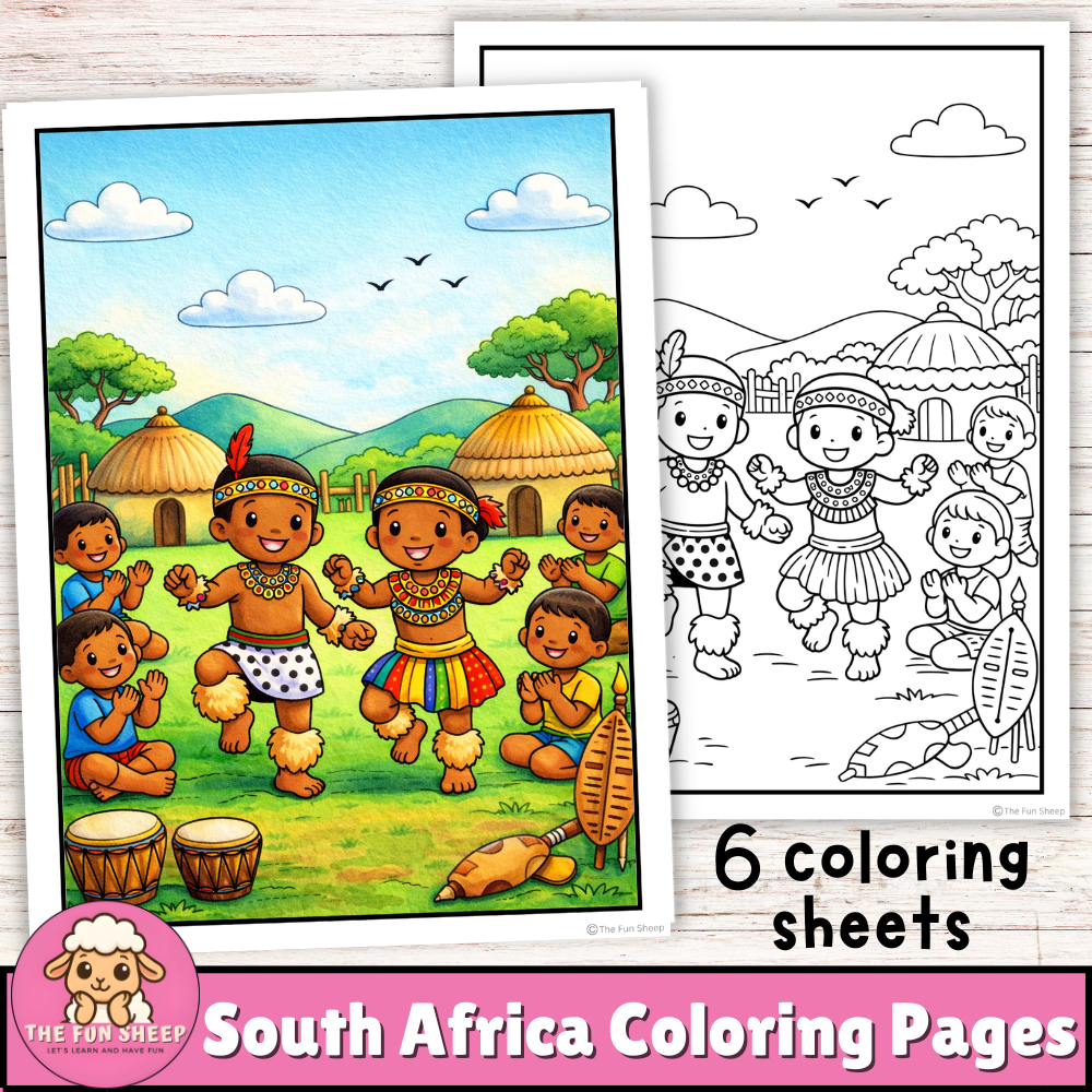 South Africa Coloring Pages Animals, Safari, Culture & Geography Activities
