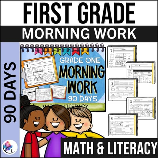 MORNING WORK FIRST GRADE Daily Math ELA Spiral Review First Grade Homework