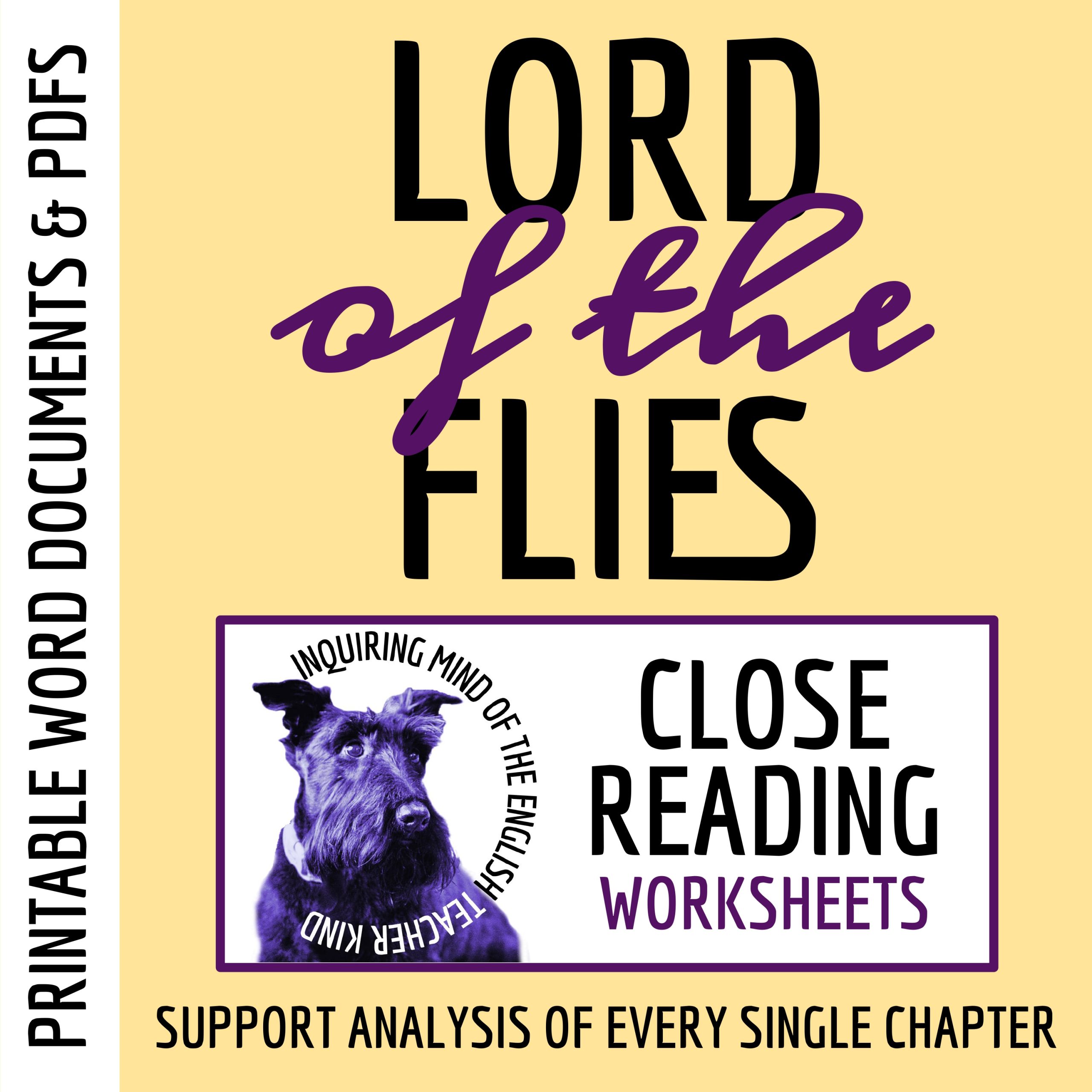 Lord of the Flies Literary Analysis Worksheets | Close Reading Activities