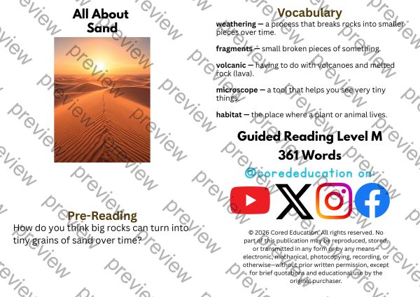 Guided Reading Level M - All About Sand (with Lesson Plan) | Made By ...
