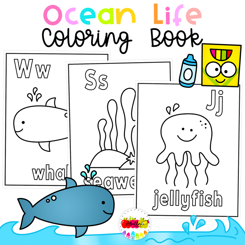 Under the Sea Ocean Animals Coloring Book for Preschool, Kindergarten | Sea Life