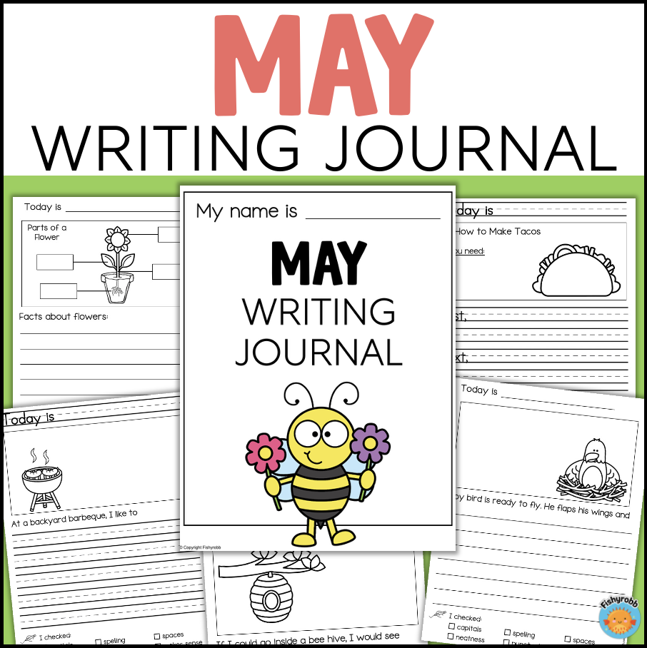 MAY Writing Prompts Daily Journal 1st 2nd Grade Writing