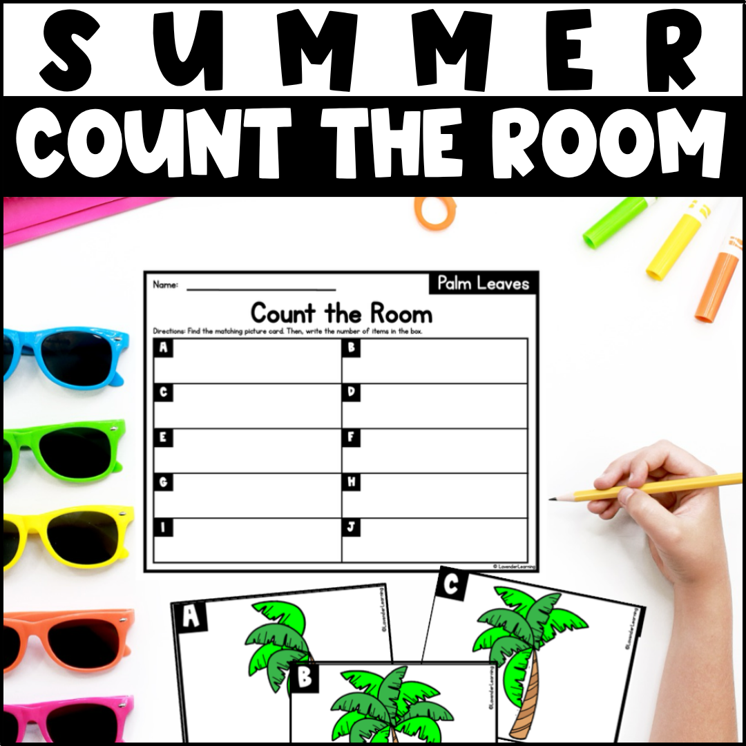Summer Count the Room Counting Worksheets Themed Math Watermelon Seed Counting
