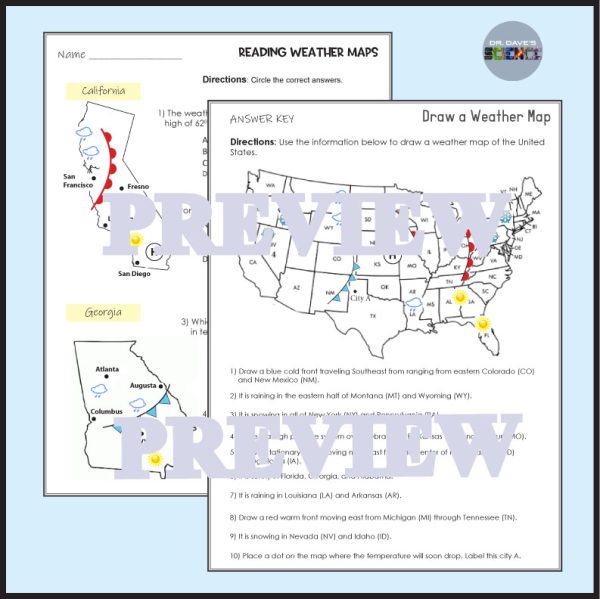 Weather Worksheets Maps Chart - Made By Teachers