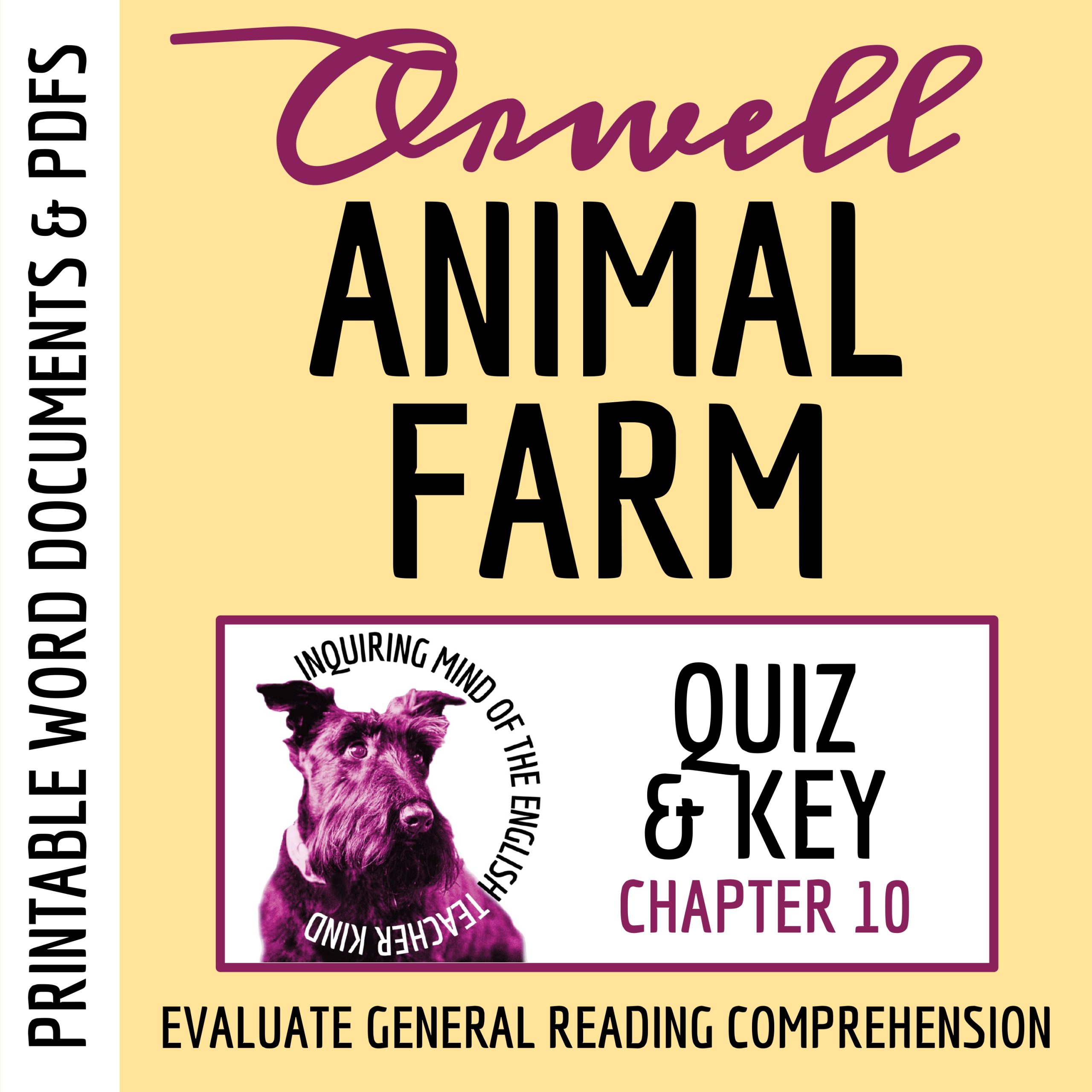 Animal Farm Chapter 10 Quiz and Answer Key | Independent Reading Worksheet