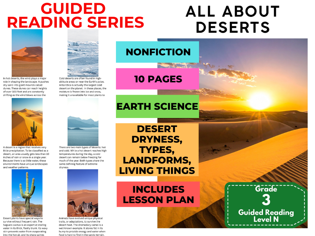 Guided Reading Level N - All About Deserts (with Lesson Plan)