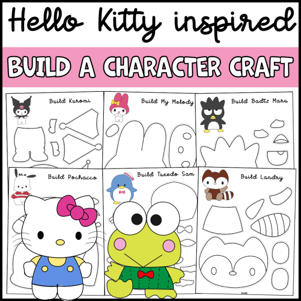 Hello Kitty-Inspired Build A Character Craft Kit | Cut & Paste Activity ...