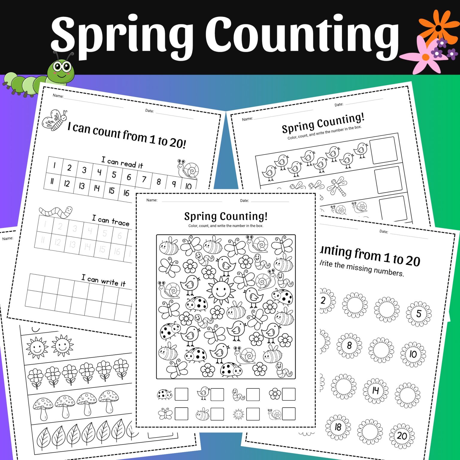 Spring Counting & Number Sense: 1-20 Activity Pack | Made By Teachers