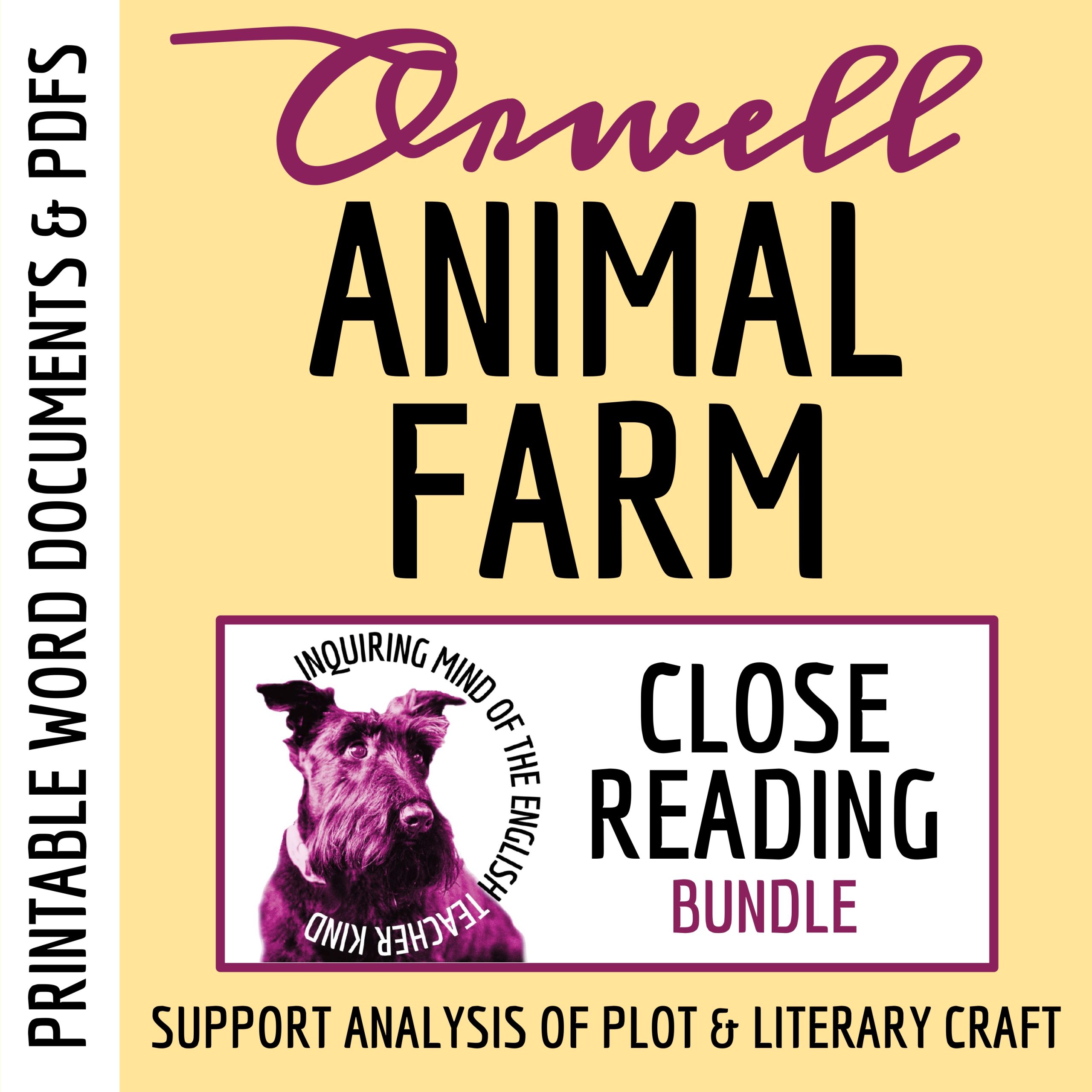 Animal Farm by George Orwell Close Reading Worksheets | Literary Analysis Activities