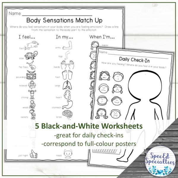 Interoception Posters and Worksheets for Emotional Regulation Body ...