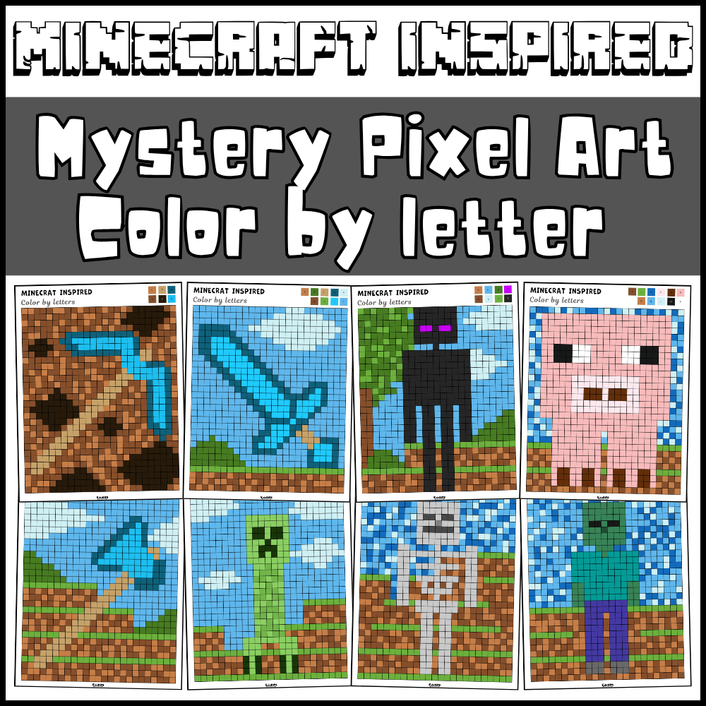 Pixel Minecraft Coloring Minecraft Mystery Pixel Art Color By Number | 46 Minecraft Coloring ...