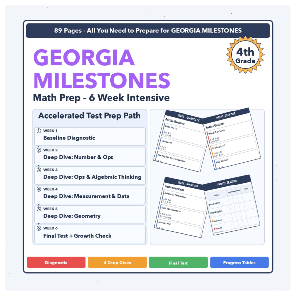 [Grade 4] Georgia Milestones Math | 6-Week Test Prep | Scale Score 210 ...