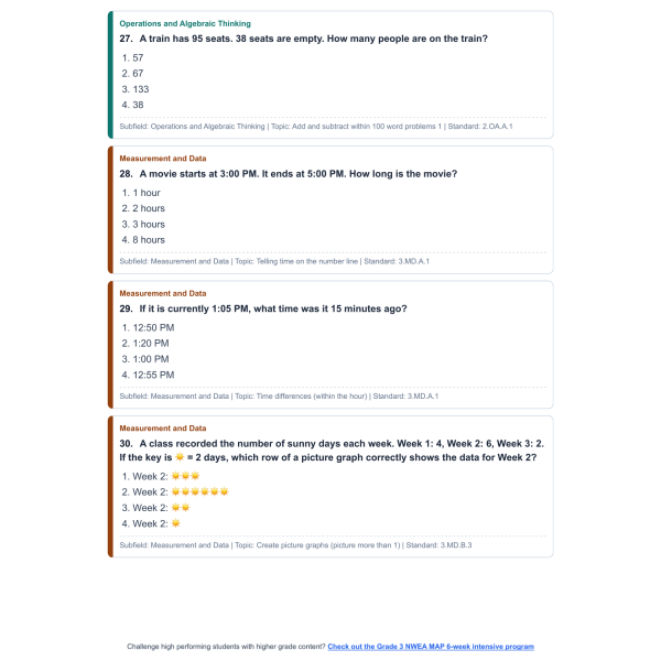 [Grade 2] NWEA MAP Math | 6-Week Test Prep Program | All 4 Levels (RIT ...