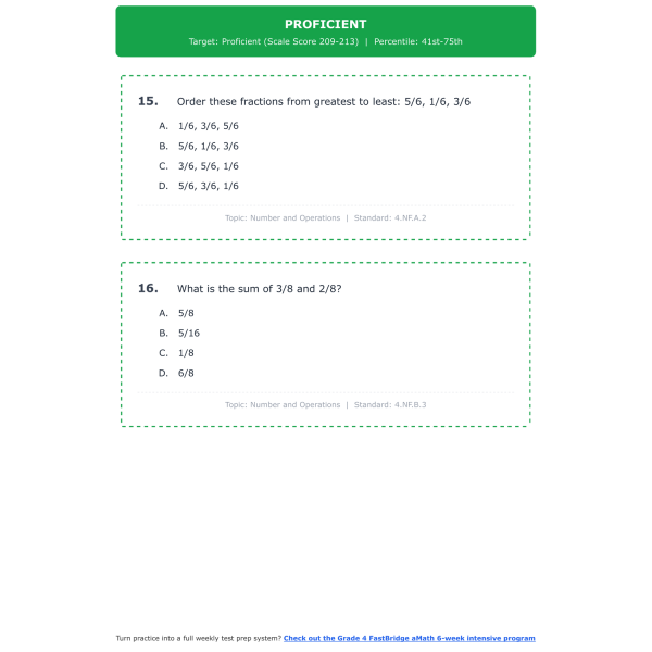 [Grade 4] FastBridge aMath Math Test Simulation | All 4 Levels (196-230 ...