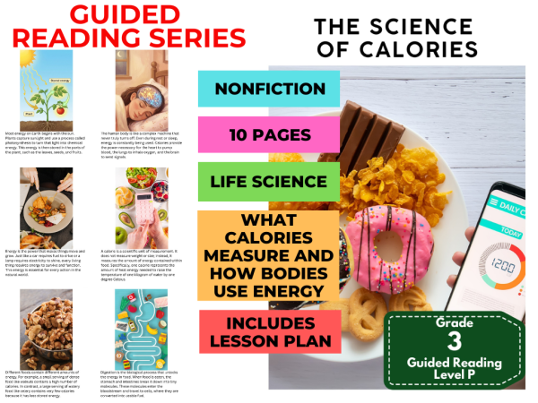 Calorie Example In Science The Science of Calories: Guided Reading Level P with Lesson Plan | Made ...