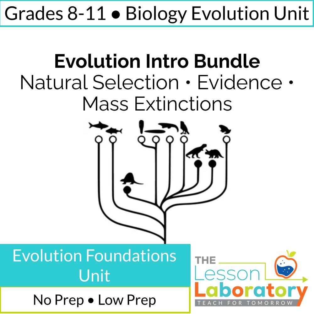 Evolution Intro Bundle- Natural Selection, Evidence for Evolution & Mass Extinctions