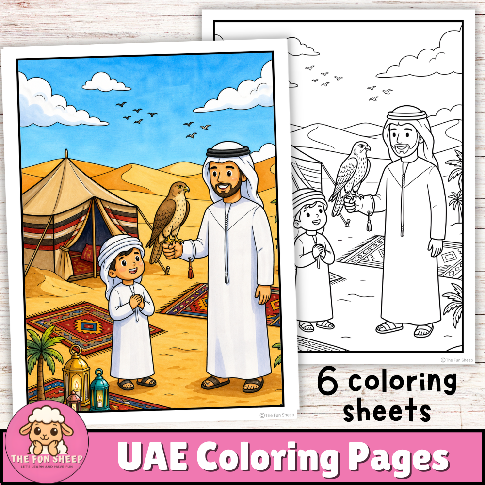UAE Coloring Pages United Arab Emirates Country Culture & Landmark Coloring
