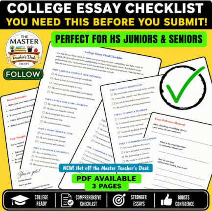 Personal Statement Editing Guide/College Application Writing/Senior English