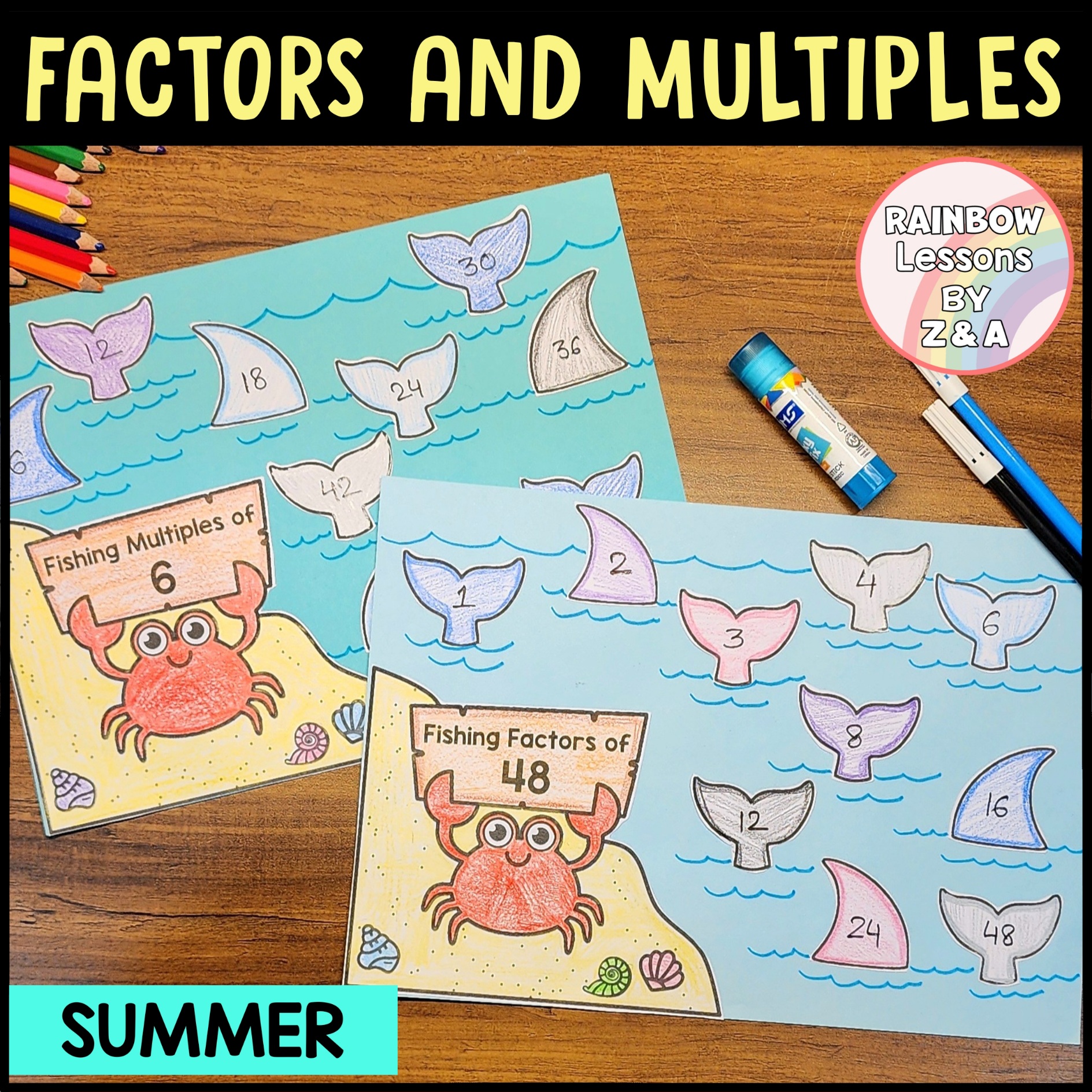 Summer Math Craft | Factors and Multiples | Summer Math Activity | Math Review