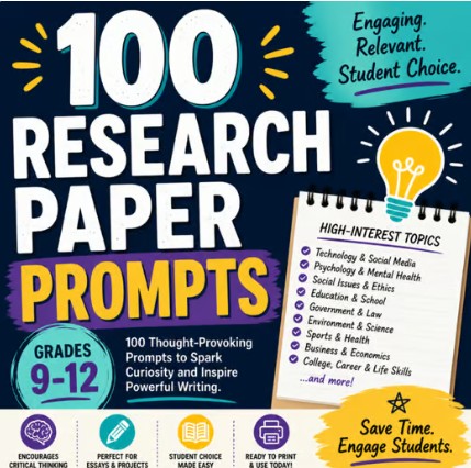 100 Research Paper Prompts for HS/Argumentative & Informational