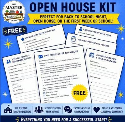 FREE High School Open House Kit | Back to School Night | Parent Communication +