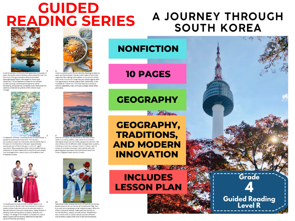 Journey Through South Korea: Guided Reading Level R with Lesson Plan