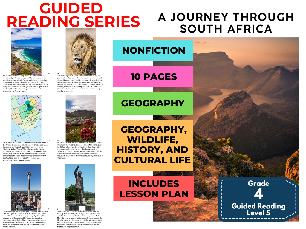 Journey Through South Africa: Guided Reading Level S with Lesson Plan