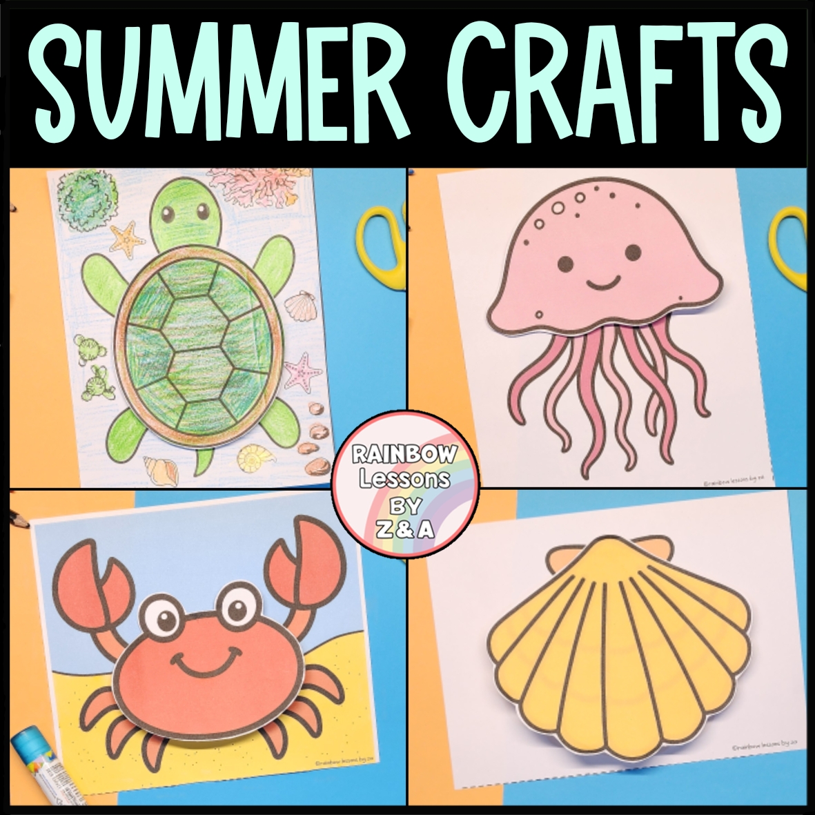 Summer Crafts | Ocean Animal Craft | Crab Craft | Turtle Craft | Jellyfish Craft