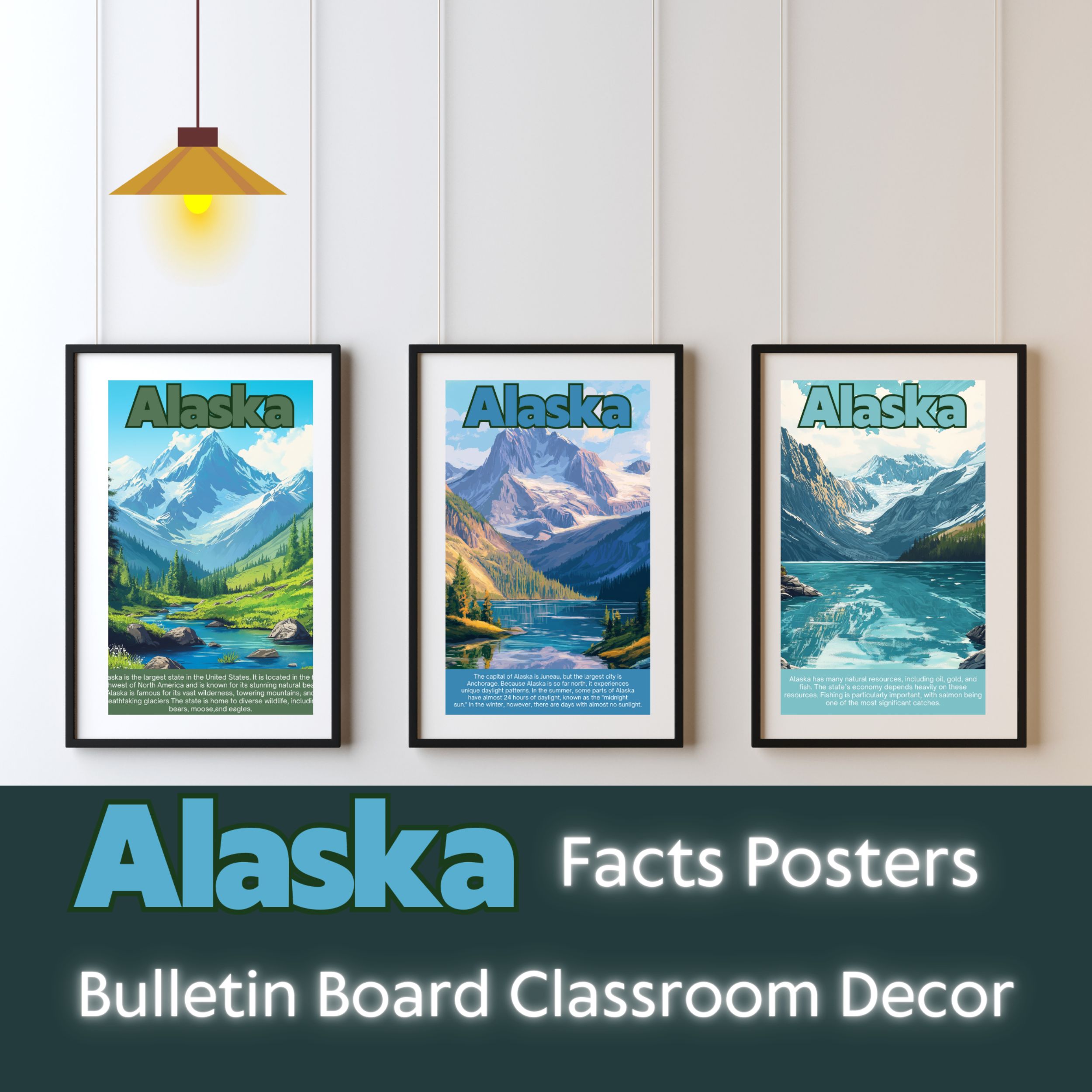 Alaska Posters with Fun Facts - Printable Educational Wall Art & Travel Prints