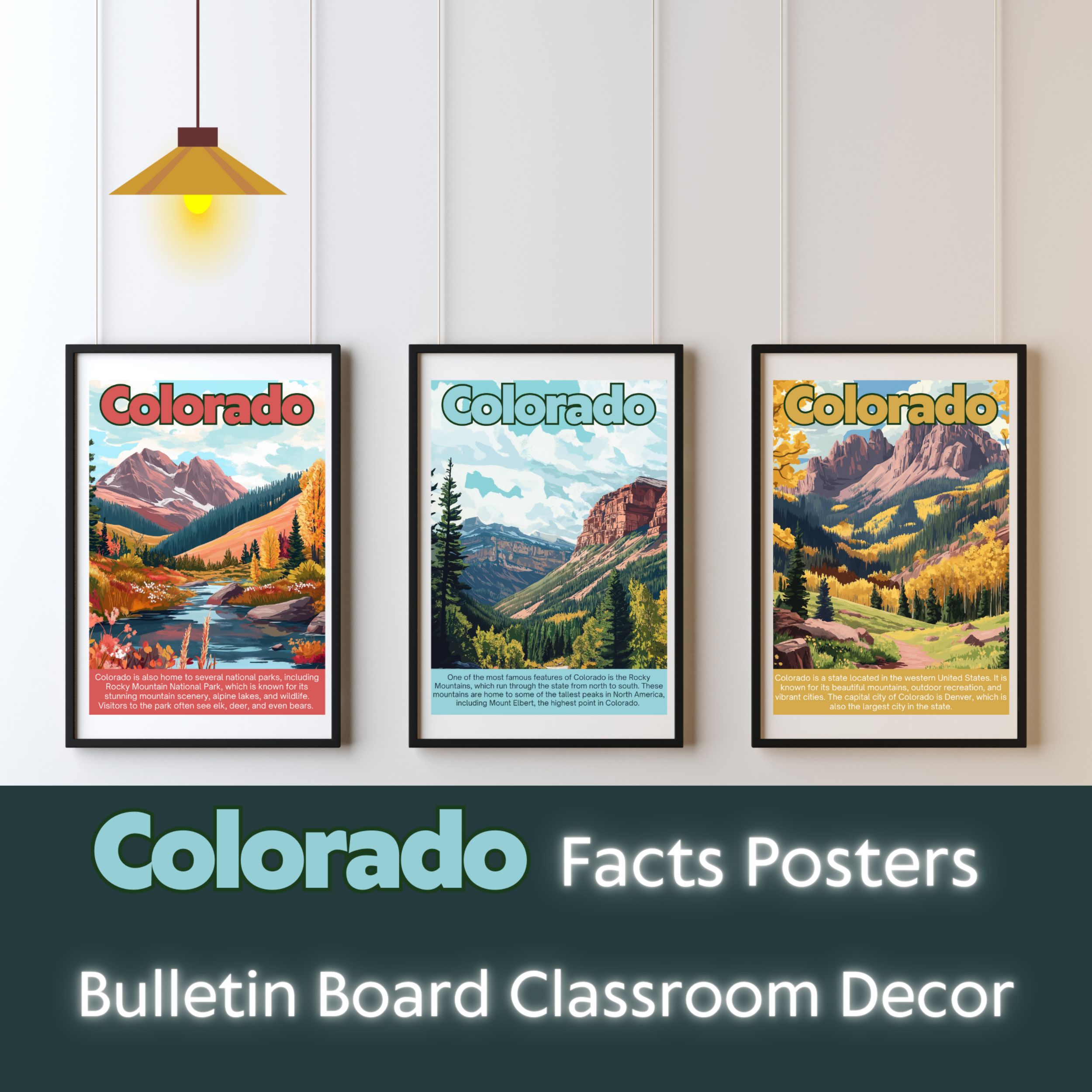 Colorado Posters with Fun Facts - Printable Educational Wall Art & Travel Prints