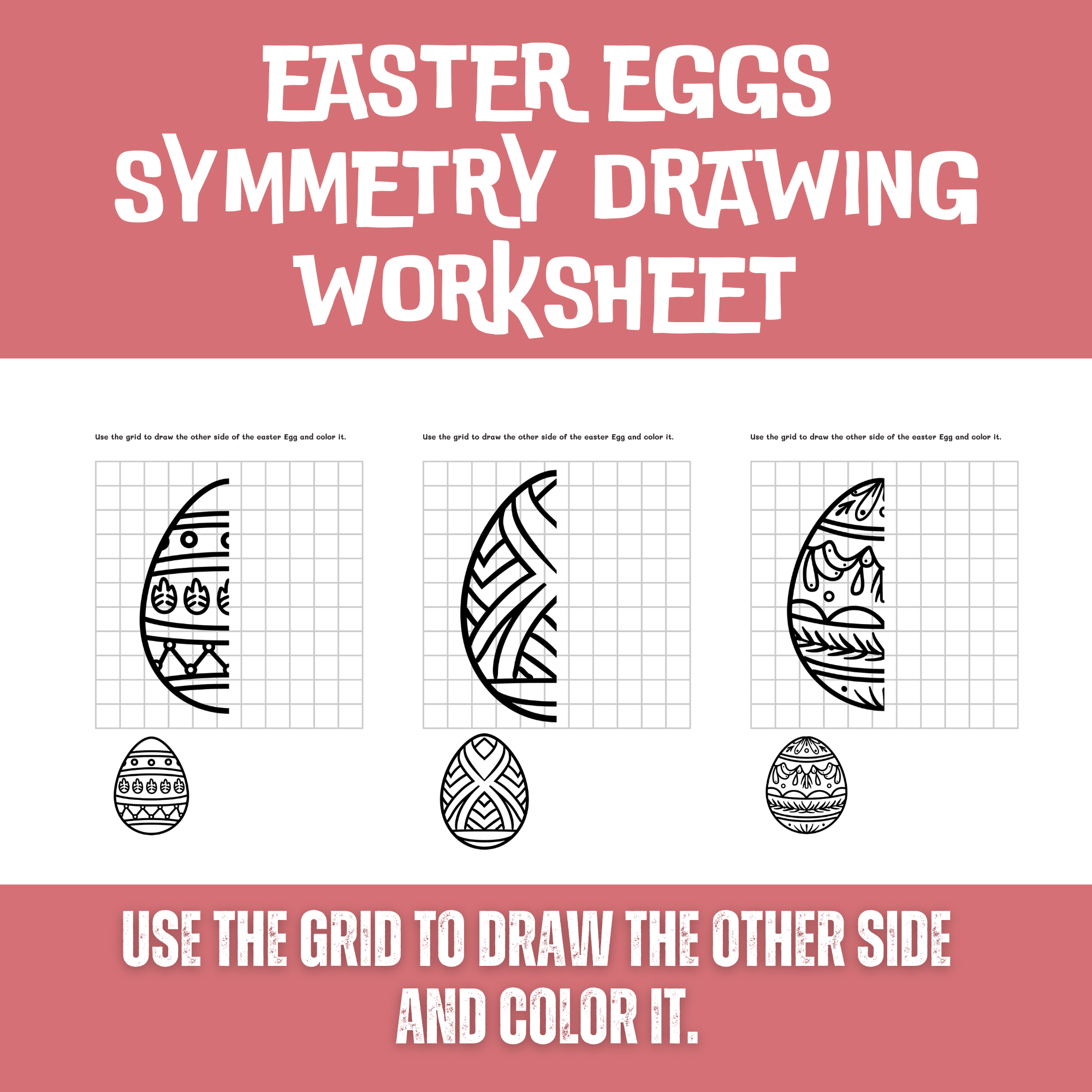 Easter Eggs Symmetry Drawing Worksheet