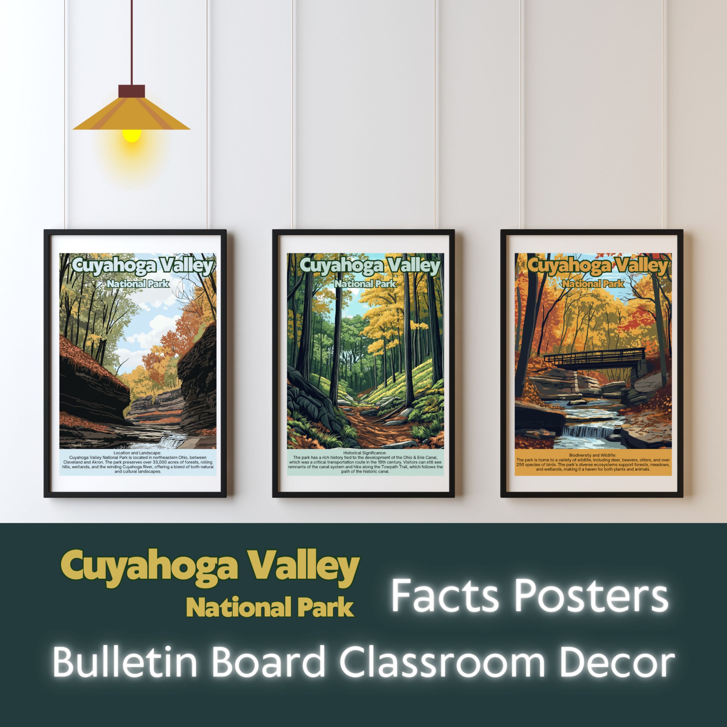 Cuyahoga Valley National Park Posters with Fun Facts - Printable Educational Wall Art