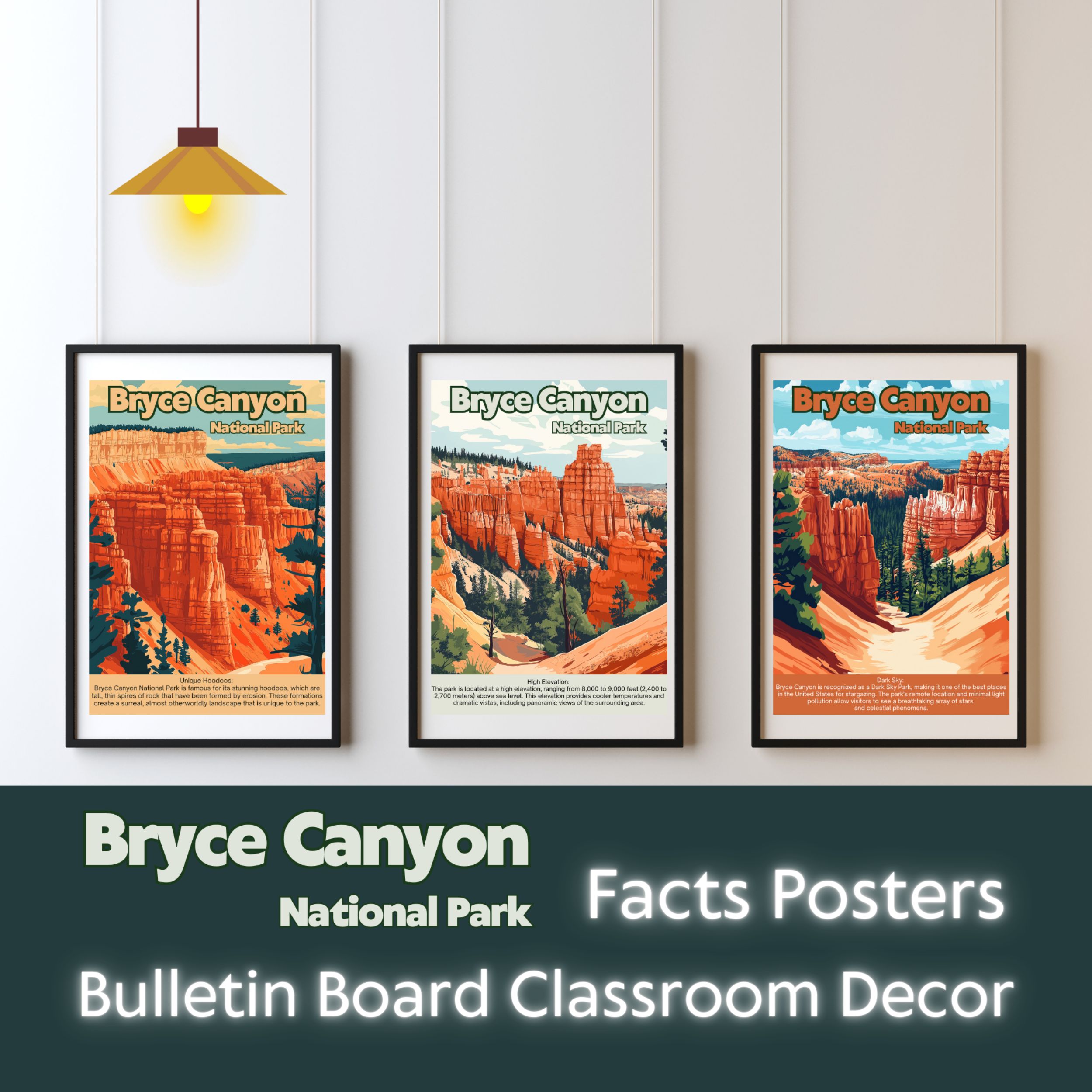 Bryce Canyon National Park Posters with Fun Facts - Printable Educational Wall Art