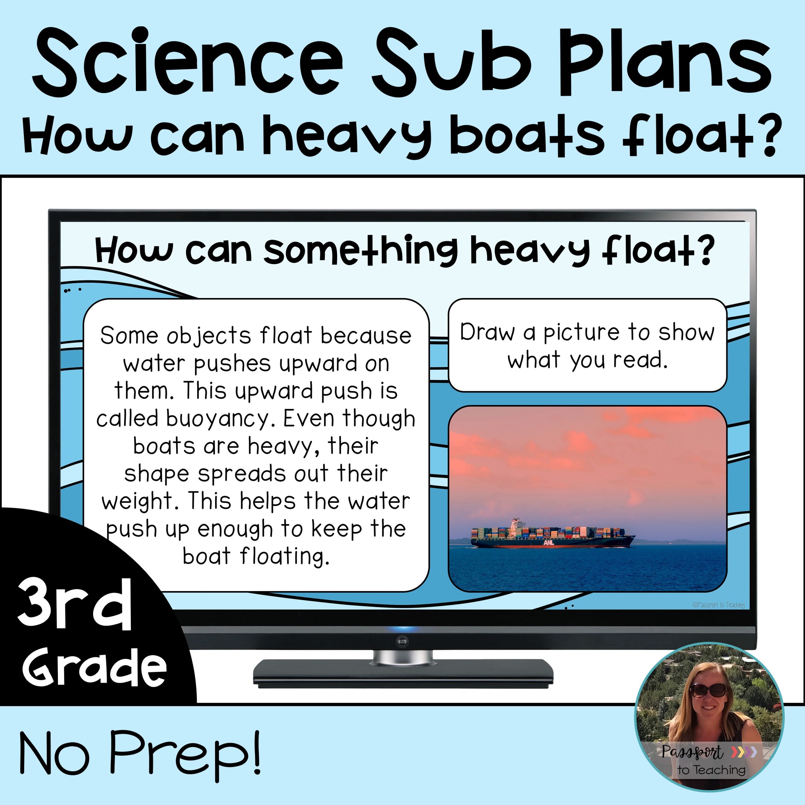 No Prep 3rd Grade Science Sub Plans - Forces and Buoyancy - NGSS Aligned